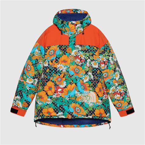 gucci x the north face floral down jacket|north face x Gucci outlet.